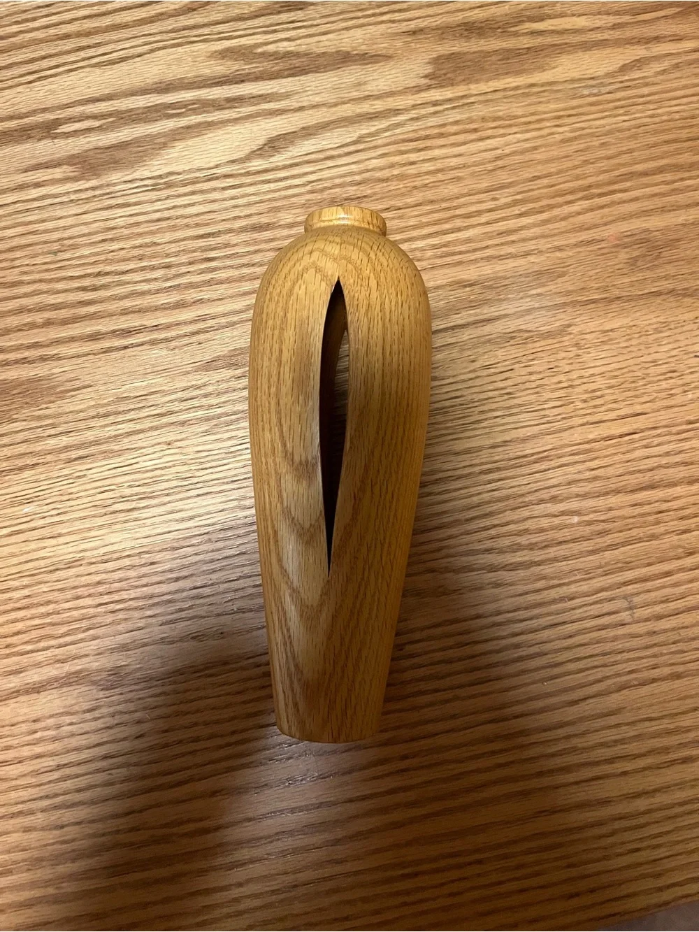Vintage Handmade Wooden Bud Vase With Cutouts